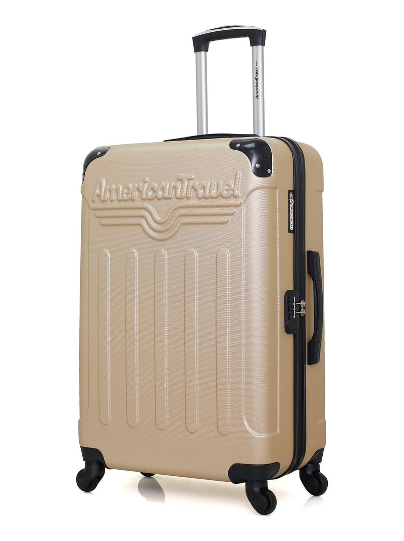 AMERICAN TRAVEL - Valise Grand Format HARLEM-A 70 cm 4 Roues Beige - Kiabi