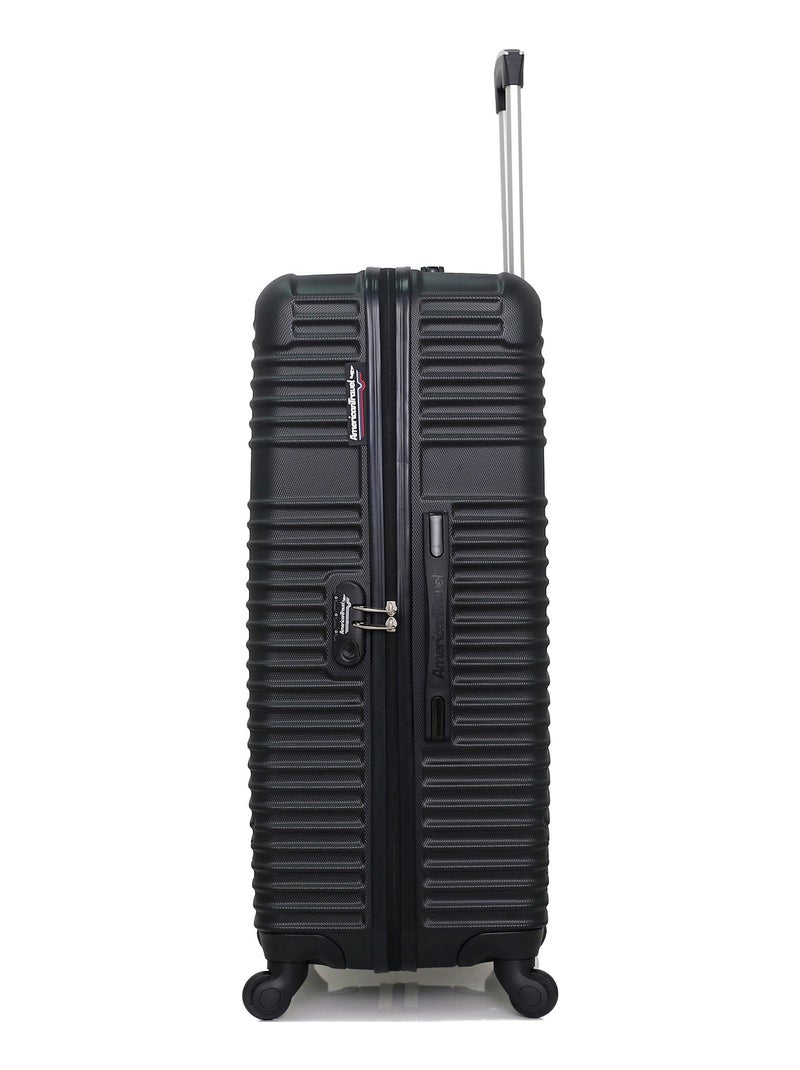 AMERICAN TRAVEL - Valise Grand Format MEMPHIS 75 cm 4 Roues Noir - Kiabi
