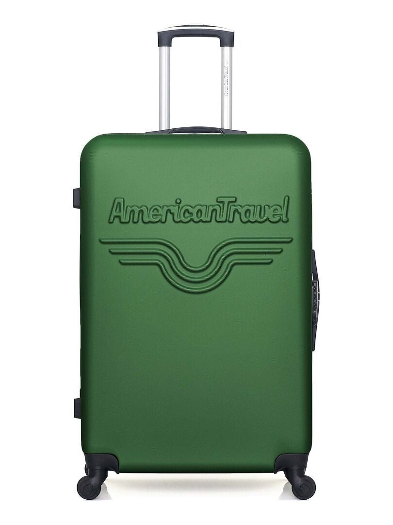 Beauty Case Coque Rigide Karry 10 Litres - Vert Foncé à Pois, Avec Sangle Et Compartiments.