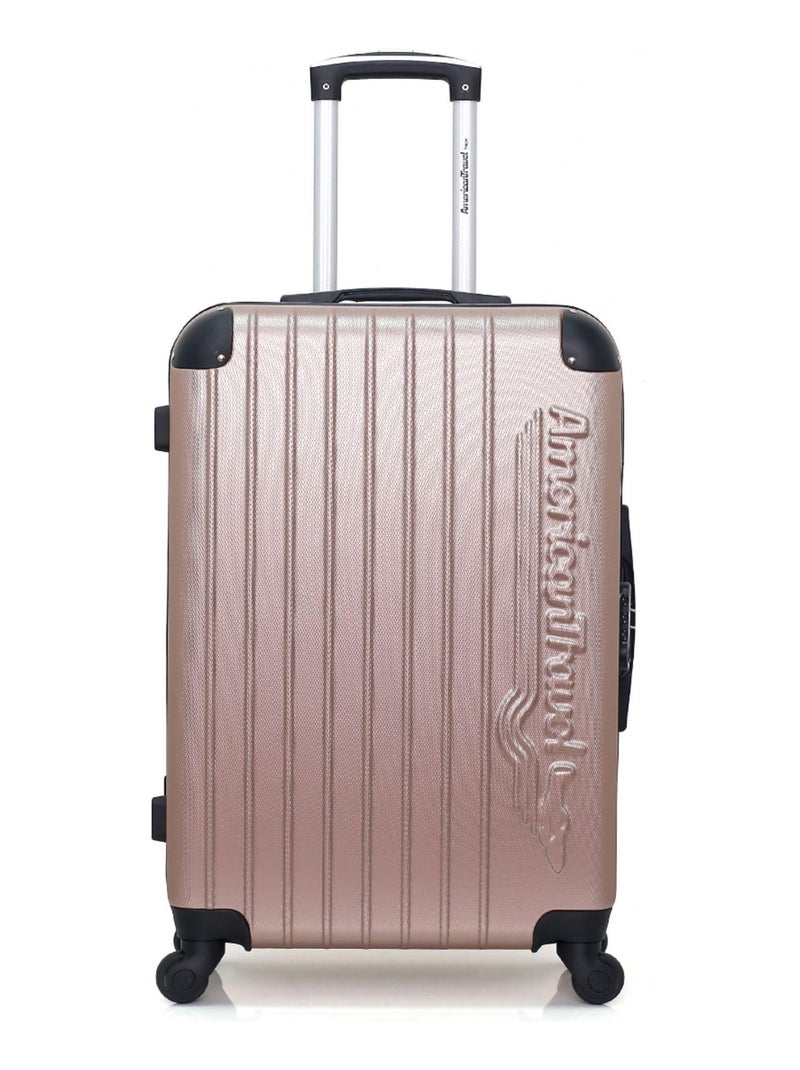 AMERICAN TRAVEL - Valise Weekend ABS BUDAPEST 4 Roues 65 cm Rose - Kiabi