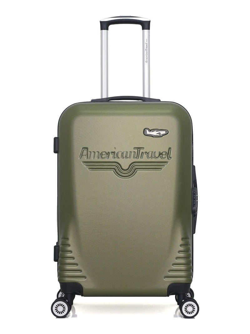 AMERICAN TRAVEL - VALISE WEEKEND ABS DC 4 ROUES 65 CM Vert kaki - Kiabi