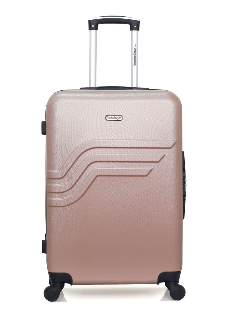 AMERICAN TRAVEL - Valise Weekend ABS QUEENS 4 Roues 65 cm Rose - Kiabi