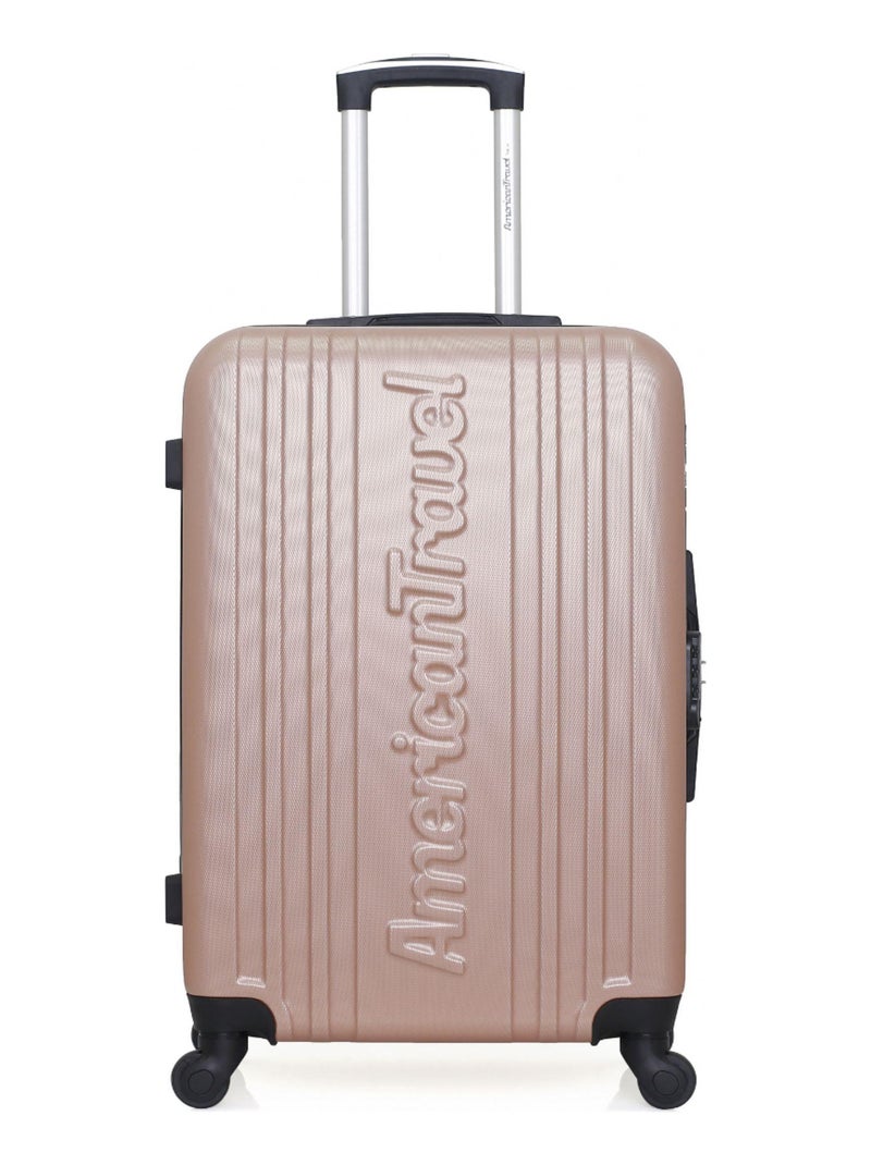 AMERICAN TRAVEL - Valise Weekend ABS SPRINGFIELD 4 Roues 65 cm Rose - Kiabi