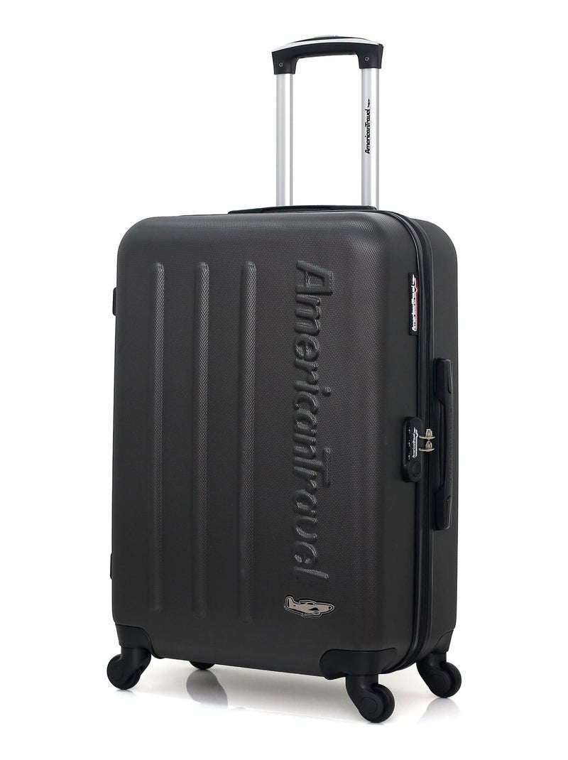 AMERICAN TRAVEL - Valise Weekend BRONX 65 cm 4 Roues Gris foncé - Kiabi