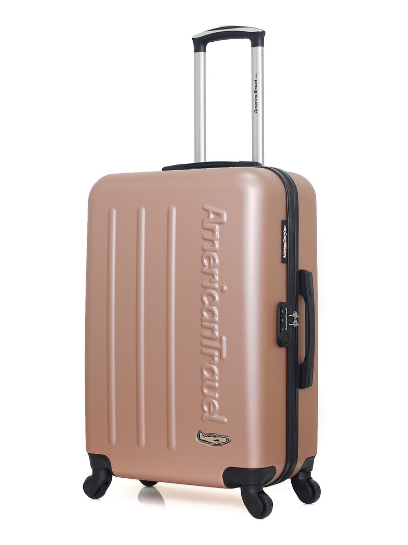 AMERICAN TRAVEL - Valise Weekend BRONX 65 cm 4 Roues Rose Métal - Kiabi