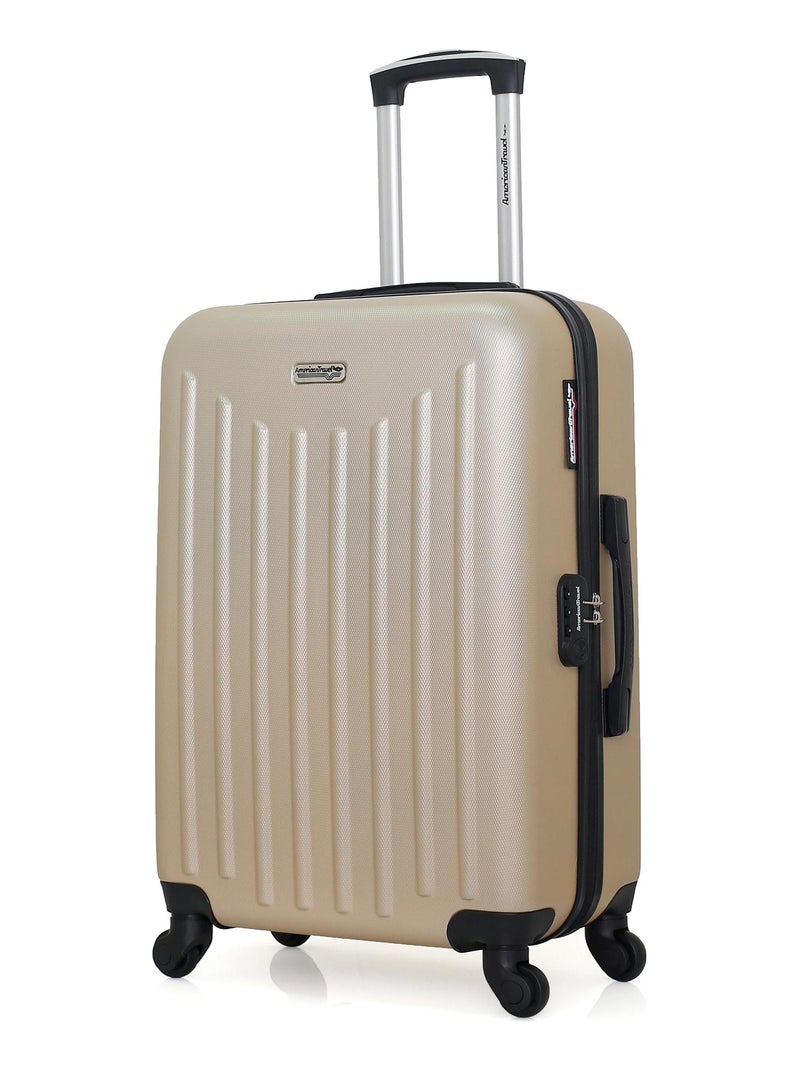 AMERICAN TRAVEL - Valise Weekend BROOKLYN 65 cm 4 Roues Beige - Kiabi