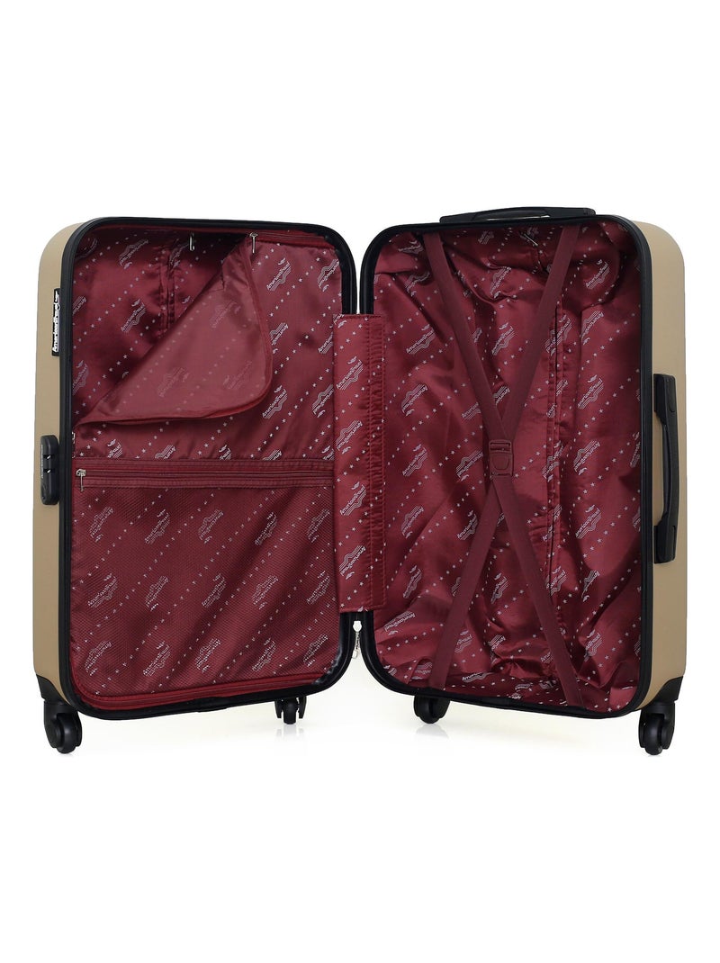 AMERICAN TRAVEL - Valise Weekend BROOKLYN 65 cm 4 Roues Beige - Kiabi