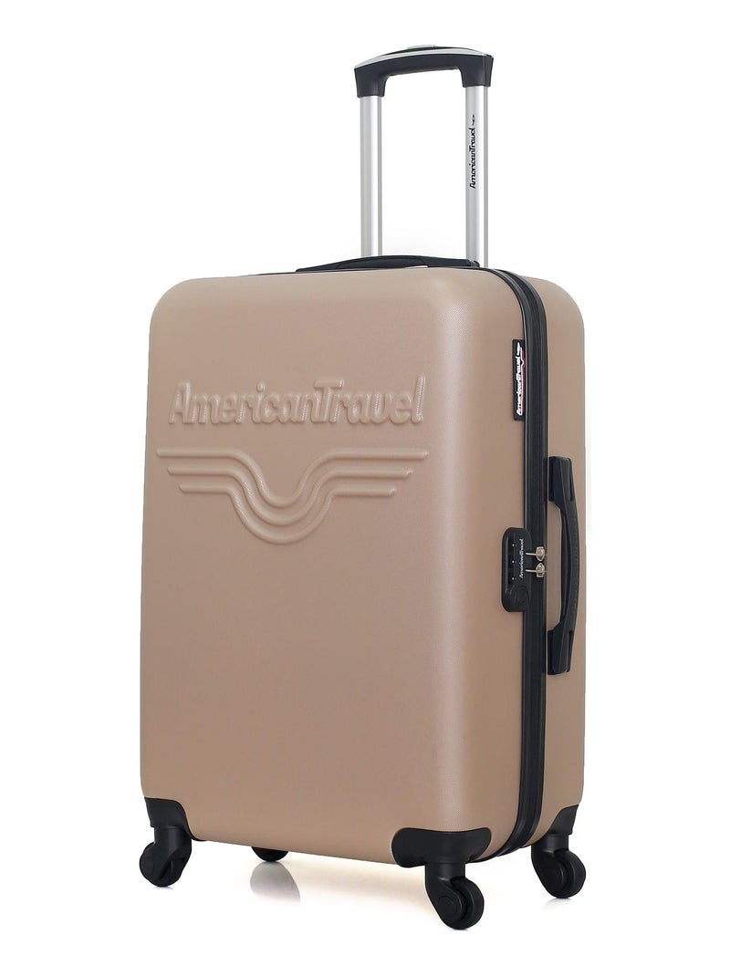 AMERICAN TRAVEL - Valise Weekend CHELSEA 65 cm 4 Roues Beige - Kiabi