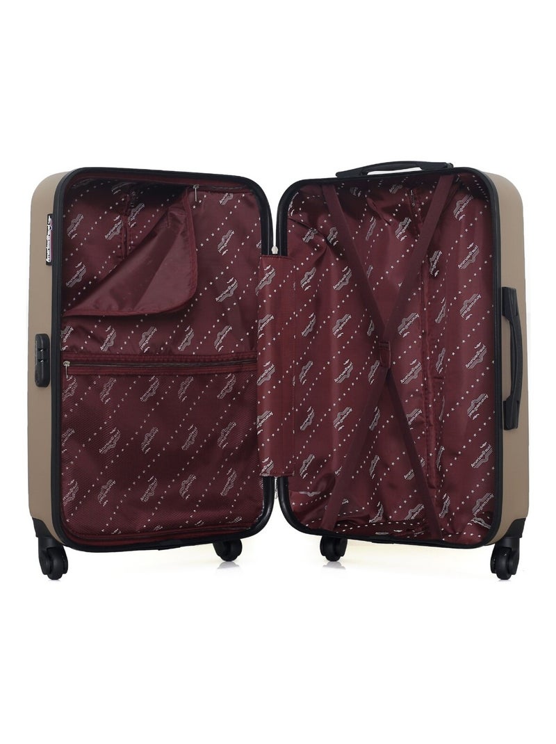 AMERICAN TRAVEL - Valise Weekend CHELSEA 65 cm 4 Roues Beige - Kiabi