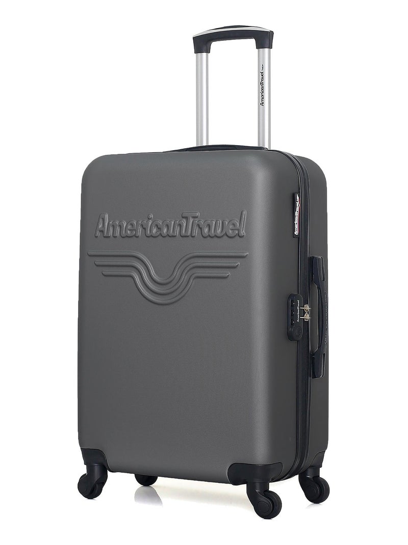 AMERICAN TRAVEL - Valise Weekend CHELSEA 65 cm 4 Roues Gris foncé - Kiabi