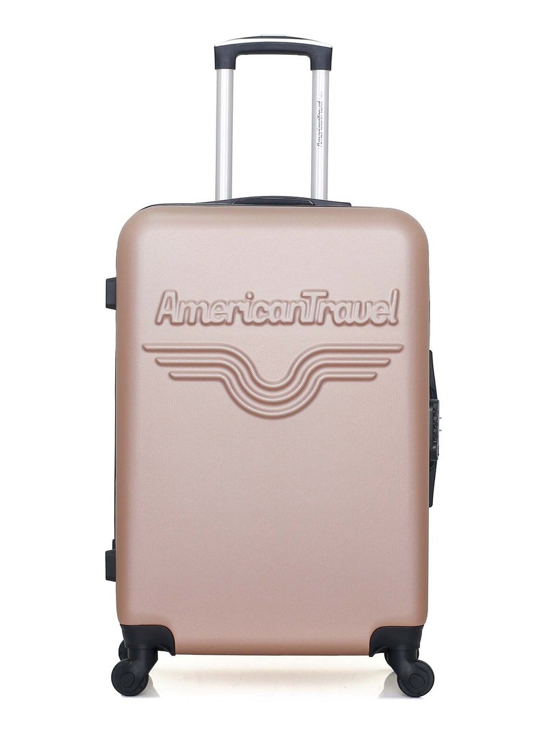 AMERICAN TRAVEL - Valise Weekend CHELSEA 65 cm 4 Roues Rose clair - Kiabi