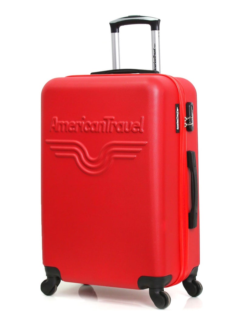 AMERICAN TRAVEL - Valise Weekend CHELSEA 65 cm 4 Roues Rouge - Kiabi