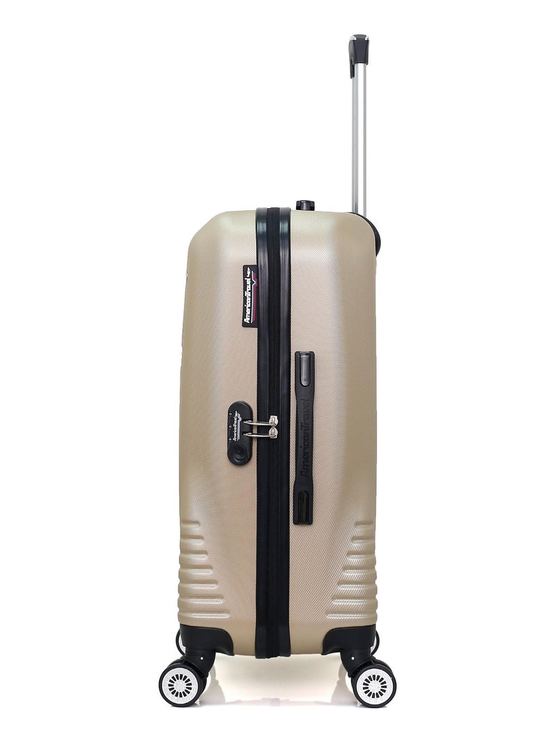 AMERICAN TRAVEL - Valise Weekend DC 65 cm 4 Roues Beige - Kiabi