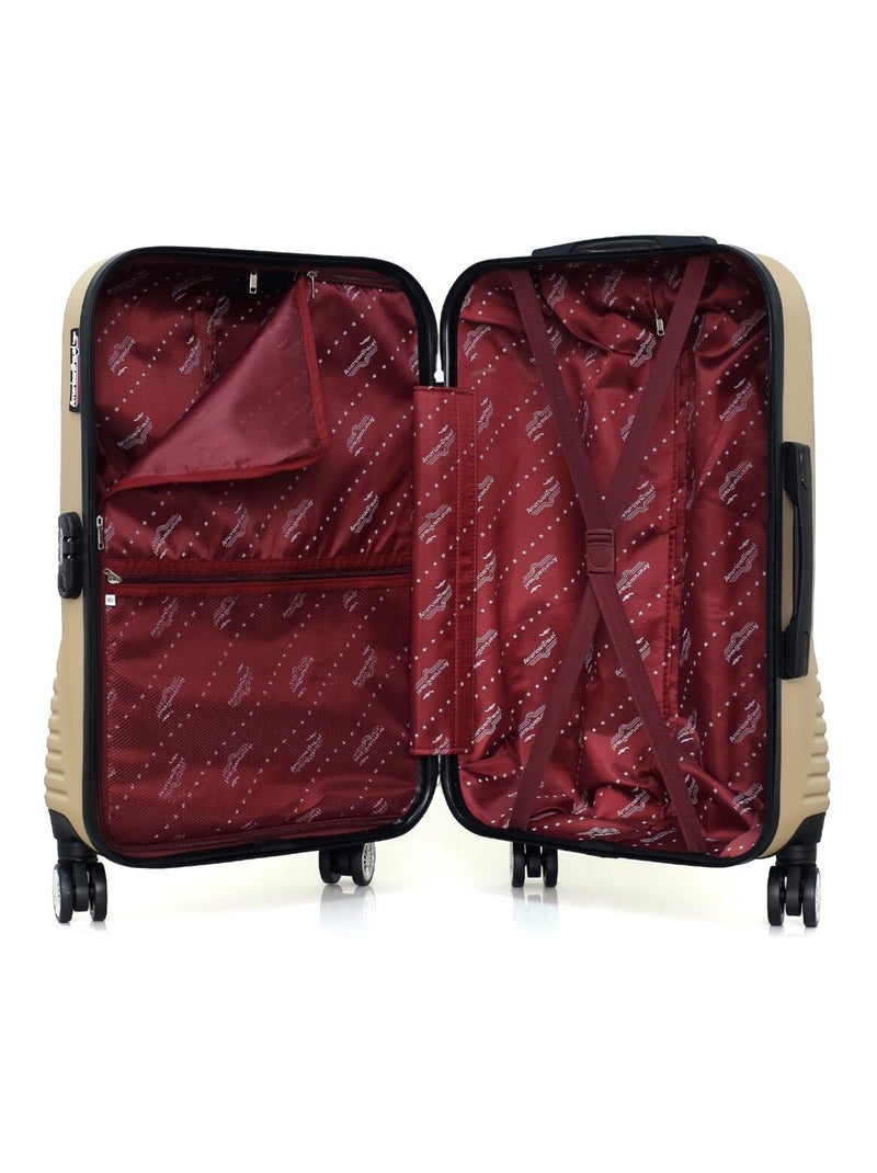 AMERICAN TRAVEL - Valise Weekend DC 65 cm 4 Roues Beige - Kiabi