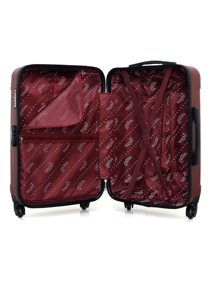 AMERICAN TRAVEL - Valise Weekend HARLEM-A 60 cm 4 Roues Bordeaux - Kiabi