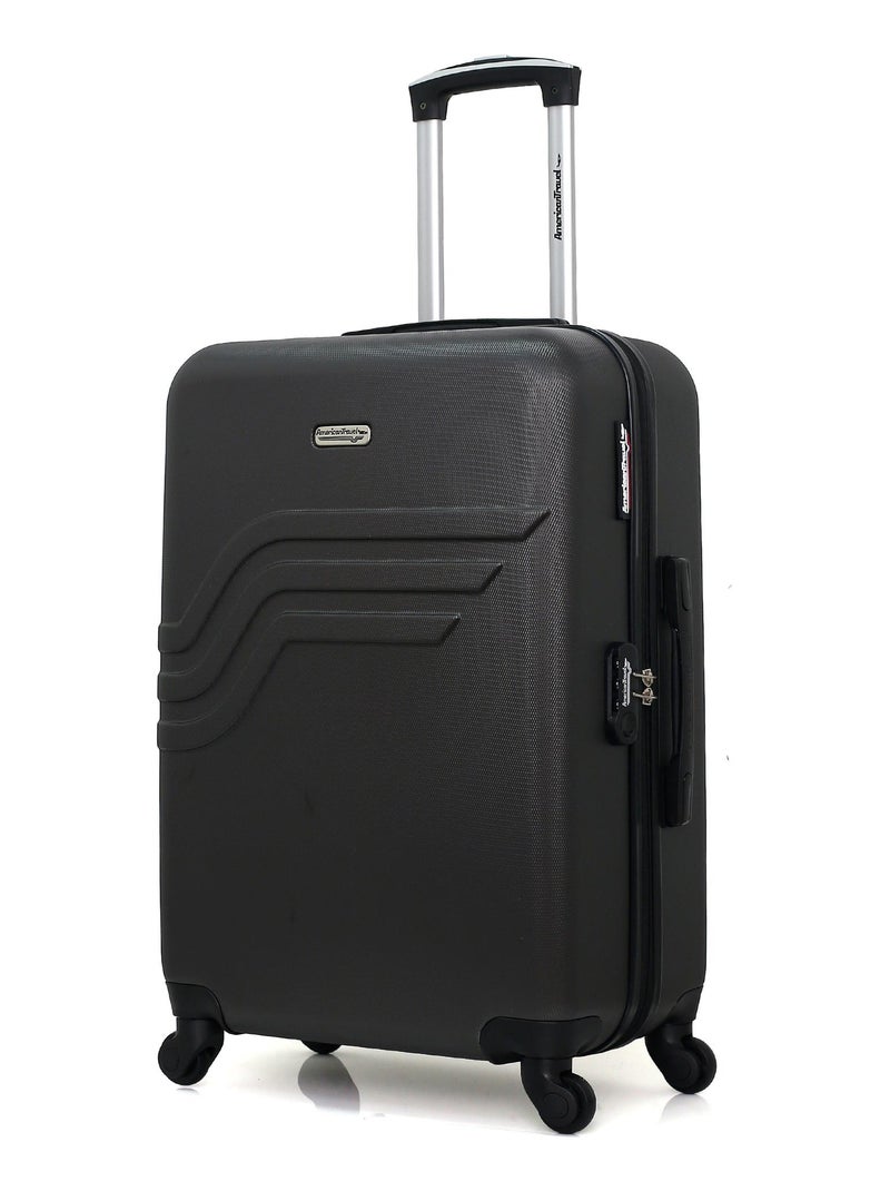 AMERICAN TRAVEL - Valise Weekend QUEENS 65 cm 4 Roues Gris foncé - Kiabi