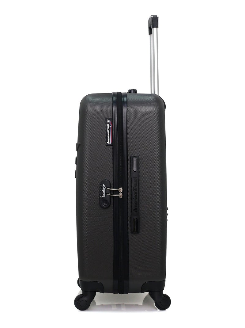 AMERICAN TRAVEL - Valise Weekend QUEENS 65 cm 4 Roues Gris foncé - Kiabi