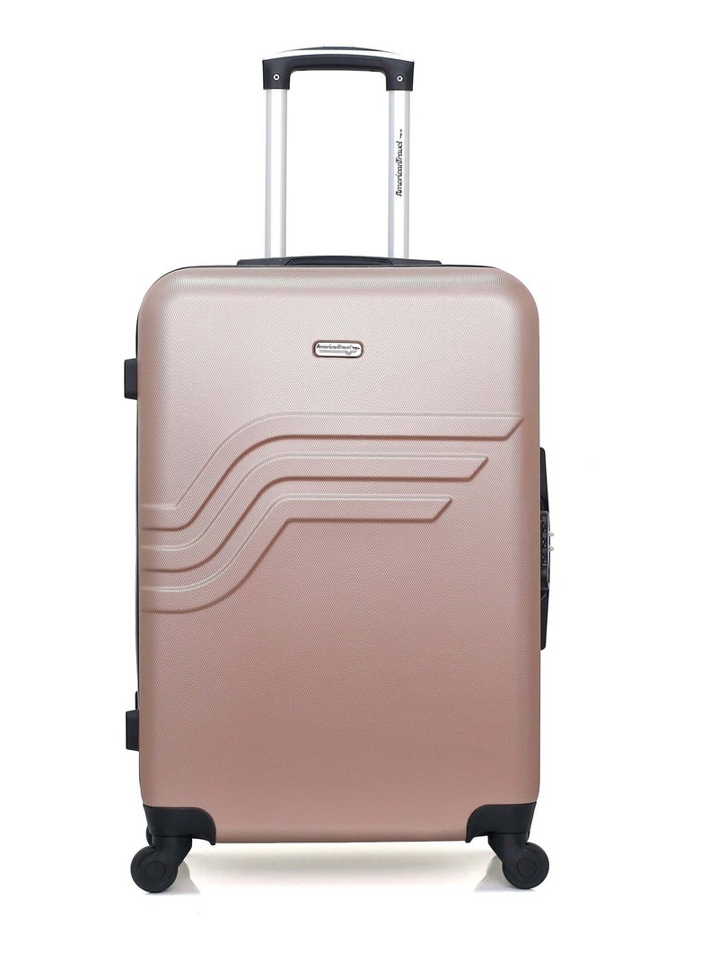 AMERICAN TRAVEL - Valise Weekend QUEENS 65 cm 4 Roues Rose clair - Kiabi