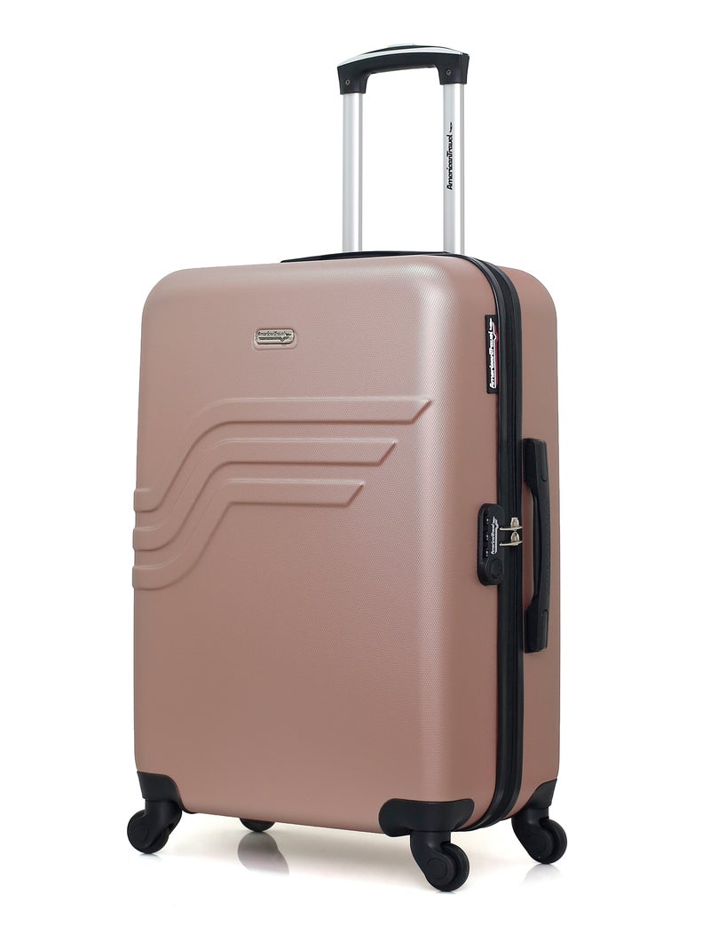 AMERICAN TRAVEL - Valise Weekend QUEENS 65 cm 4 Roues Rose Métal - Kiabi