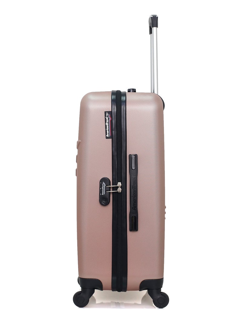 AMERICAN TRAVEL - Valise Weekend QUEENS 65 cm 4 Roues Rose Métal - Kiabi