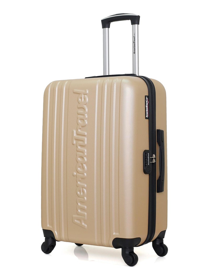 AMERICAN TRAVEL - Valise Weekend SPRINGFIELD 65 cm 4 Roues Beige - Kiabi