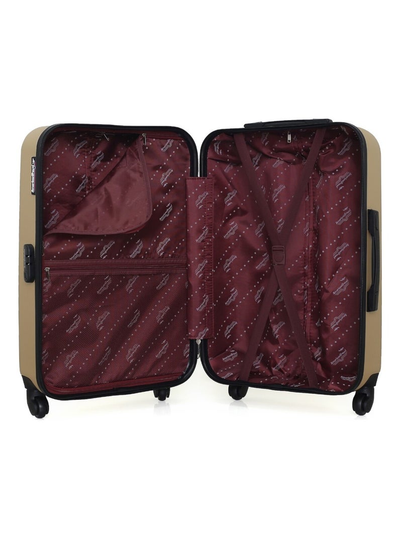 AMERICAN TRAVEL - Valise Weekend SPRINGFIELD 65 cm 4 Roues Beige - Kiabi