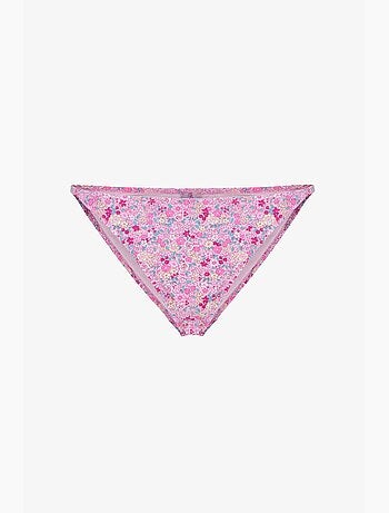 Amira bas de bikini à motif fleuri et côtés volantés, taille moyenne penti