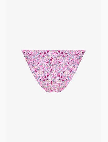 Amira bas de bikini à motif fleuri et côtés volantés, taille moyenne penti