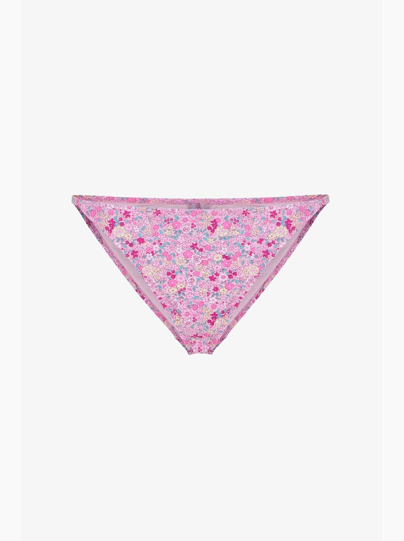 Amira bas de bikini à motif fleuri et côtés volantés, taille moyenne penti Rose/Blanc/Vert - Kiabi