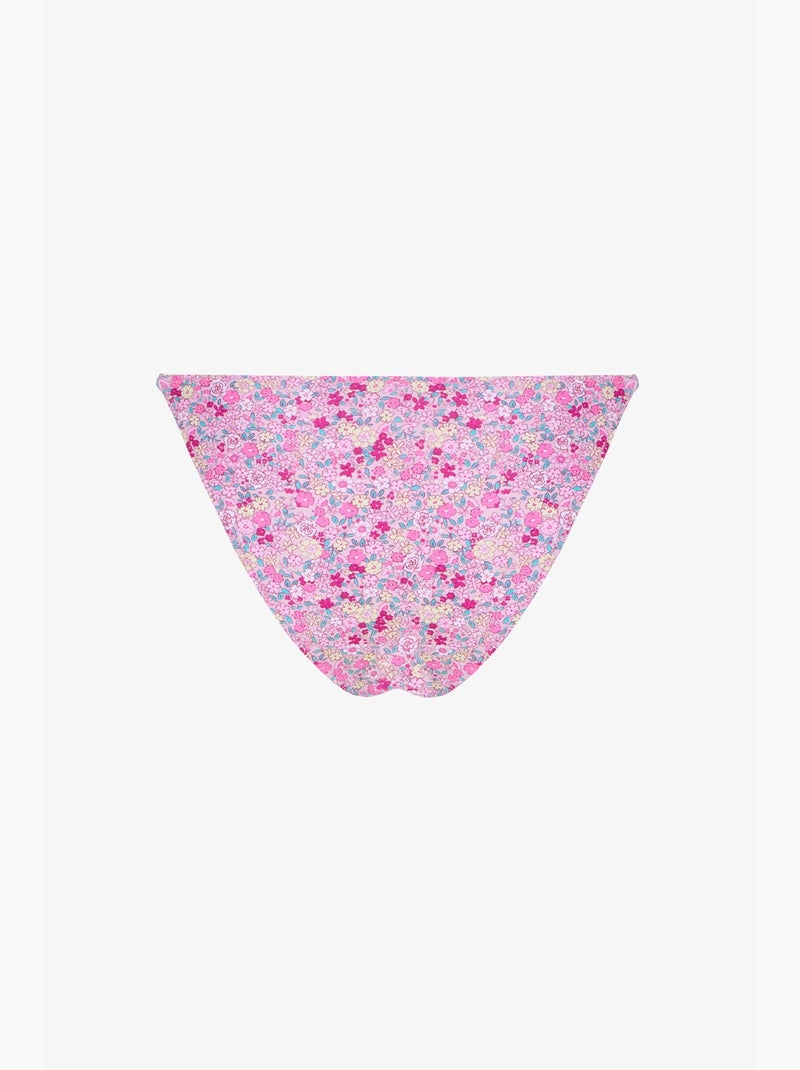 Amira bas de bikini à motif fleuri et côtés volantés, taille moyenne penti Rose/Blanc/Vert - Kiabi