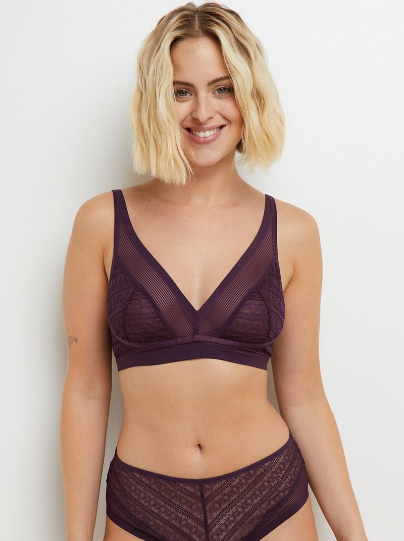 Amour soutien-gorge sans armatures Violet prune - Kiabi