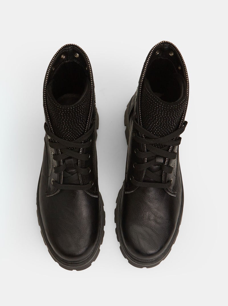 Amphibiens avec zip et strass BATA Noir - Kiabi