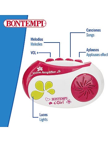 Amplificateur de microphone avec lumières et sons bontempi