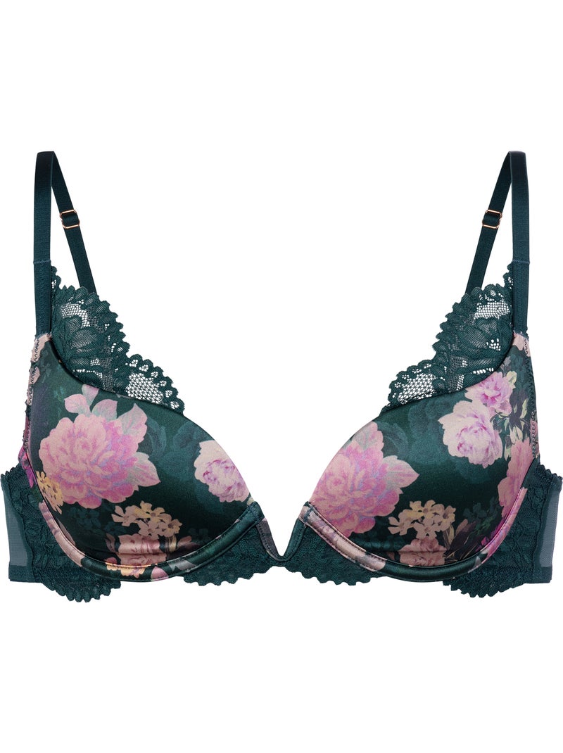 Anahi Floral – Décolleté Plongeant Vert - Kiabi