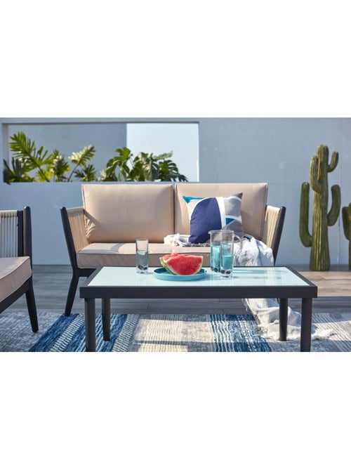 ANAHMA Salon jardin alu et corde écru-noir - Kiabi