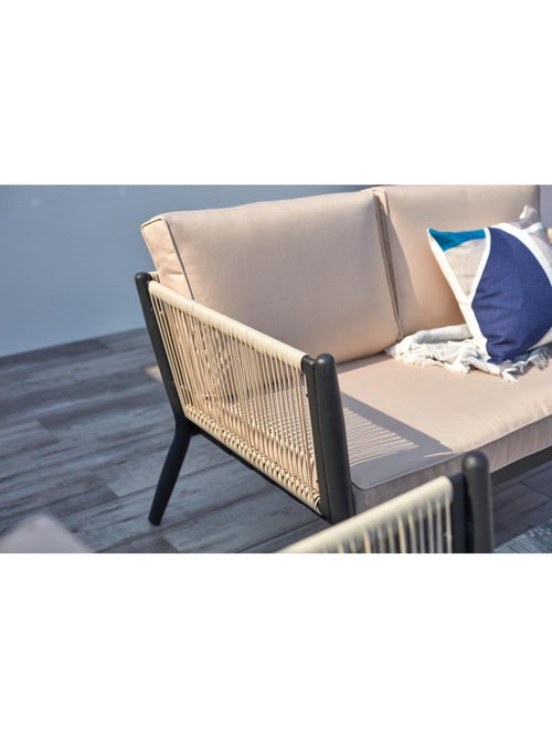 ANAHMA Salon jardin alu et corde écru-noir - Kiabi