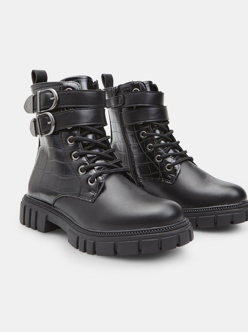 Anfibios avec boucles et imprimé crocodile Bata Noir - Kiabi