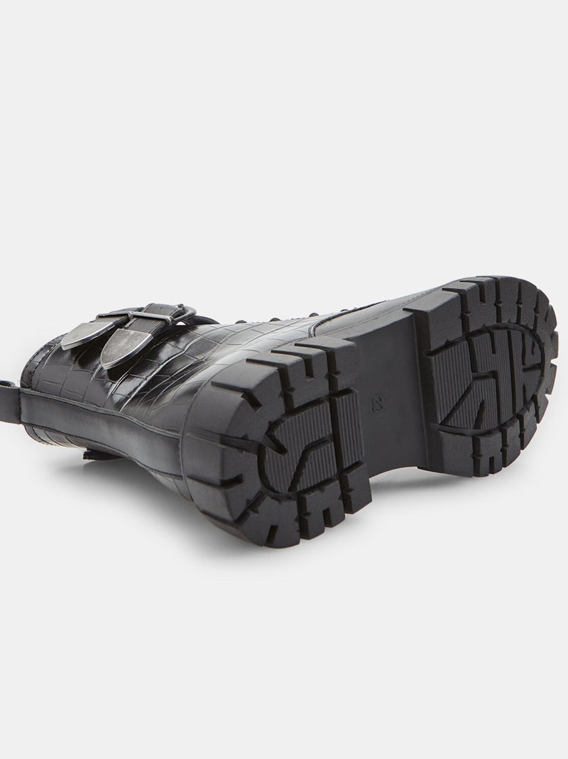 Anfibios avec boucles et imprimé crocodile Bata Noir - Kiabi