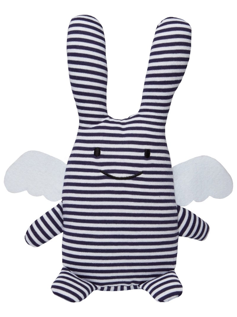 Ange Lapin Musical Marinière Et Pochette De Rangement En Coton(18 Cm) Bleu - Kiabi