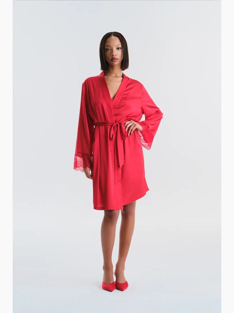 Ange peignoir collection privee penti Rouge - Kiabi
