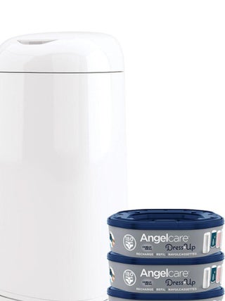 Angelcare - Starter pack poubelle à couches Dress up + 3 recharges