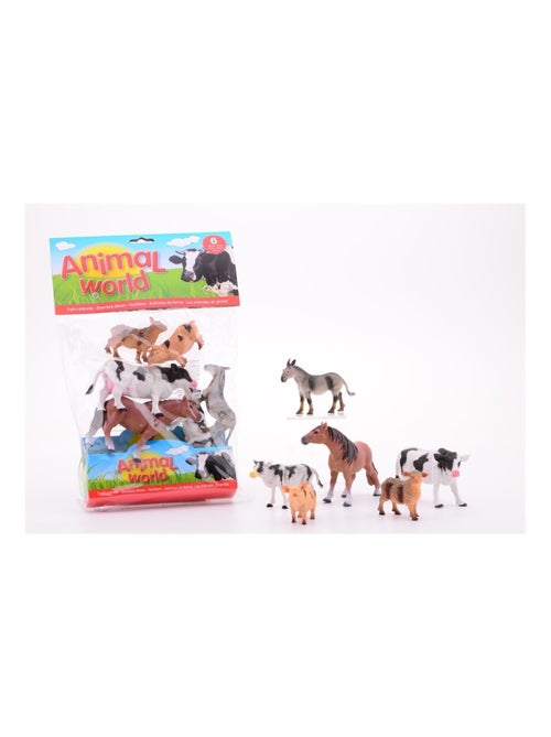 Animal World Lot de 6 animaux de la ferme - Kiabi