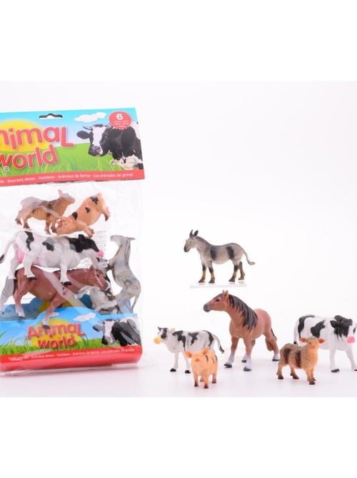 Animal World Lot de 6 animaux de la ferme - Kiabi