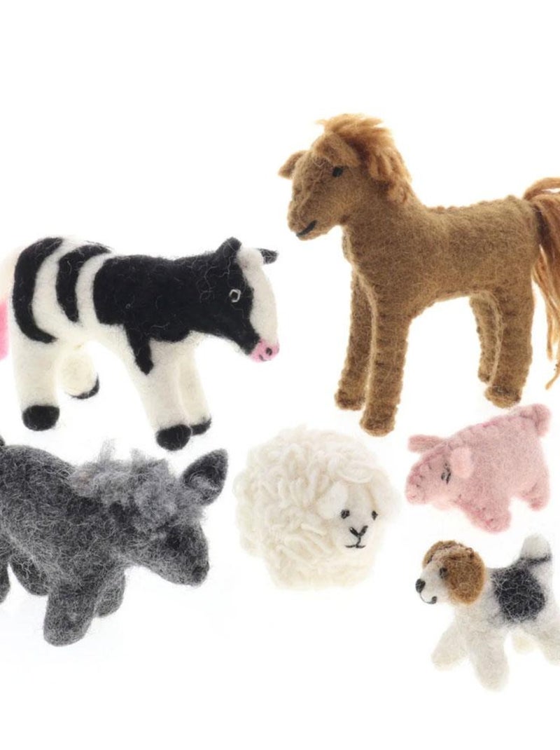 Animaux de la ferme en laine feutrée - set de 6 N/A - Kiabi