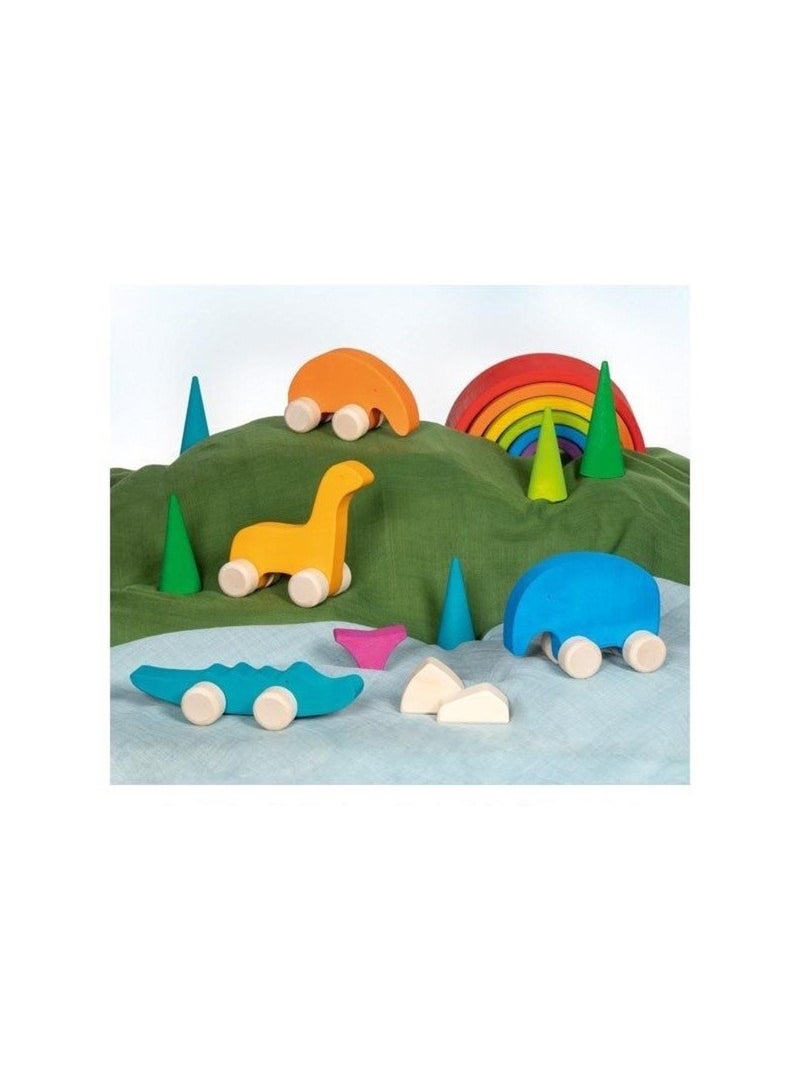 Animaux en bois à pousser Jaune - Kiabi