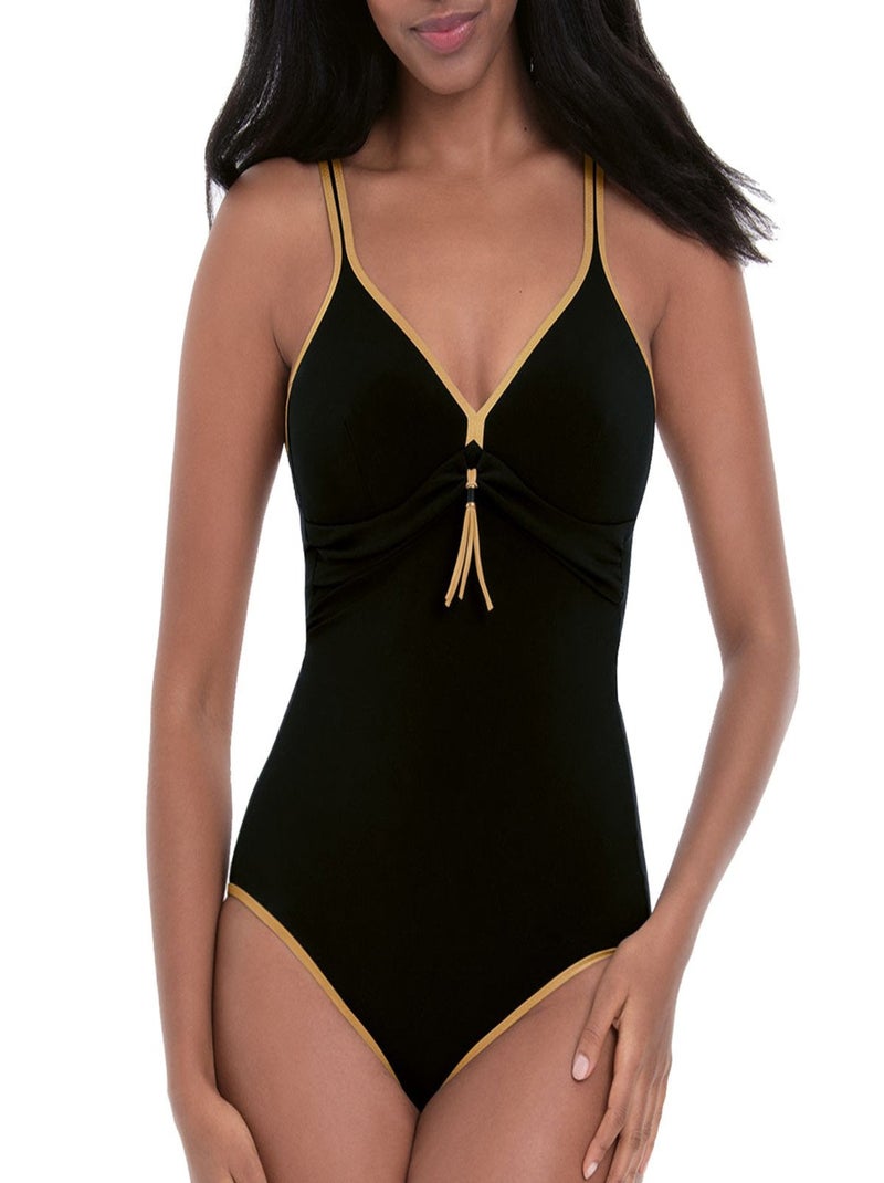 Anita Bain - Maillot de bain 1 pièce pailleté sans armatures Jolina Noir - Kiabi