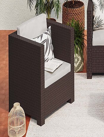 Ankara : Salon de jardin 2 places effet résine tressée gris