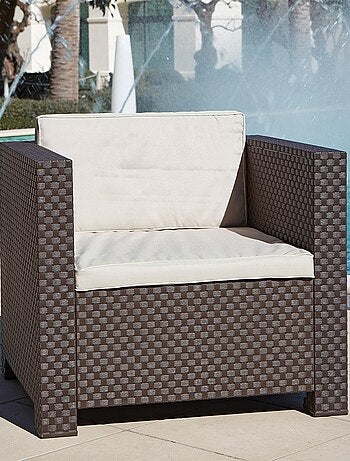 ANKARA Salon de jardin 2 places effet résine tressée gris