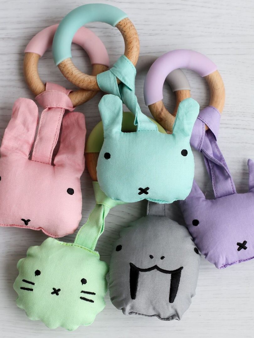 Anneau de dentition avec peluche, Animal - Rose - Kiabi - 9.90�?�