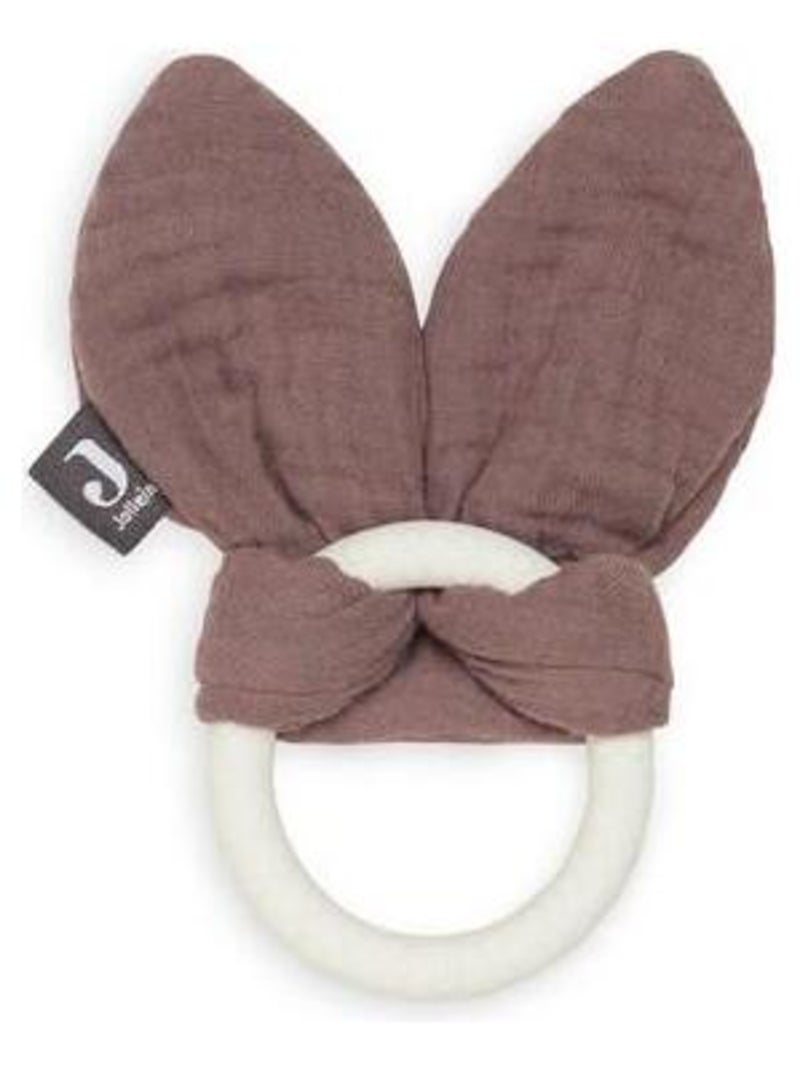 Anneau de dentition Bunny Ears en coton et silicone Marron - Kiabi